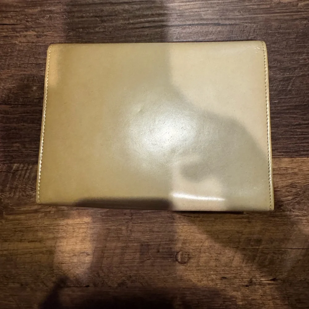 Salvatore Ferragamo Tan Leather Pouch/Clutch with Silver Hardware